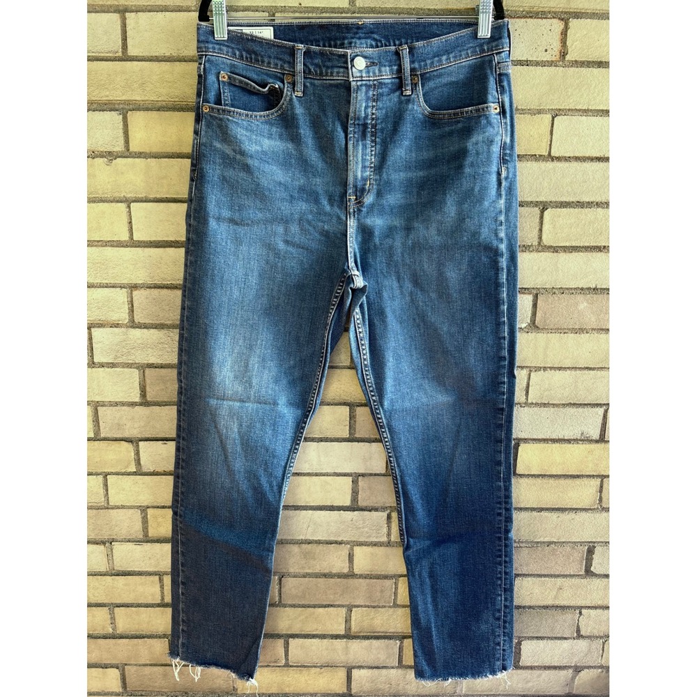 Gap Cigarette High Rise Blue Jeans Raw Hem Size 14T 14 Tall